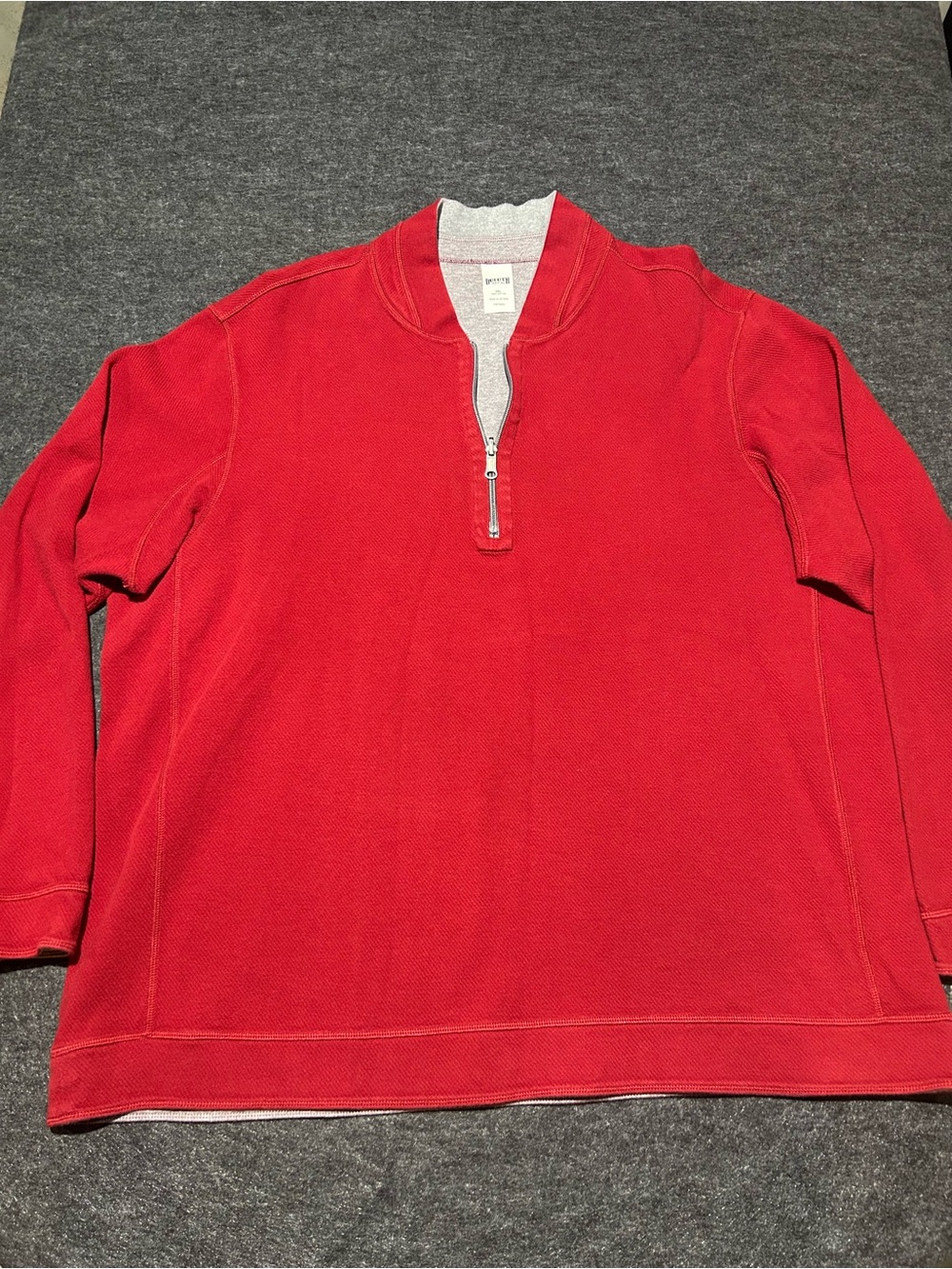 Men's Duluth Trading Red Quarter-Zip Sweater Pullover